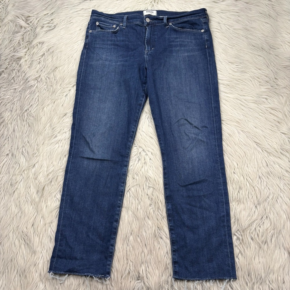 AGOLDE Women's 32 Sophie High Rise Raw Hem Ankle Skinny Jeans A018-3005